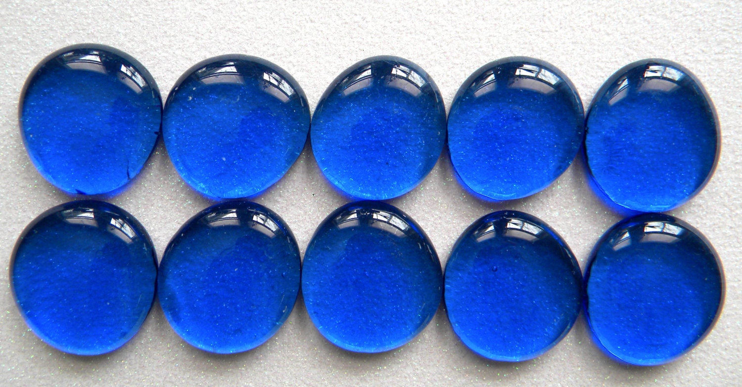 10 LARGE Glass Gems COBALT BLUE Half by StarryNightStudios99
