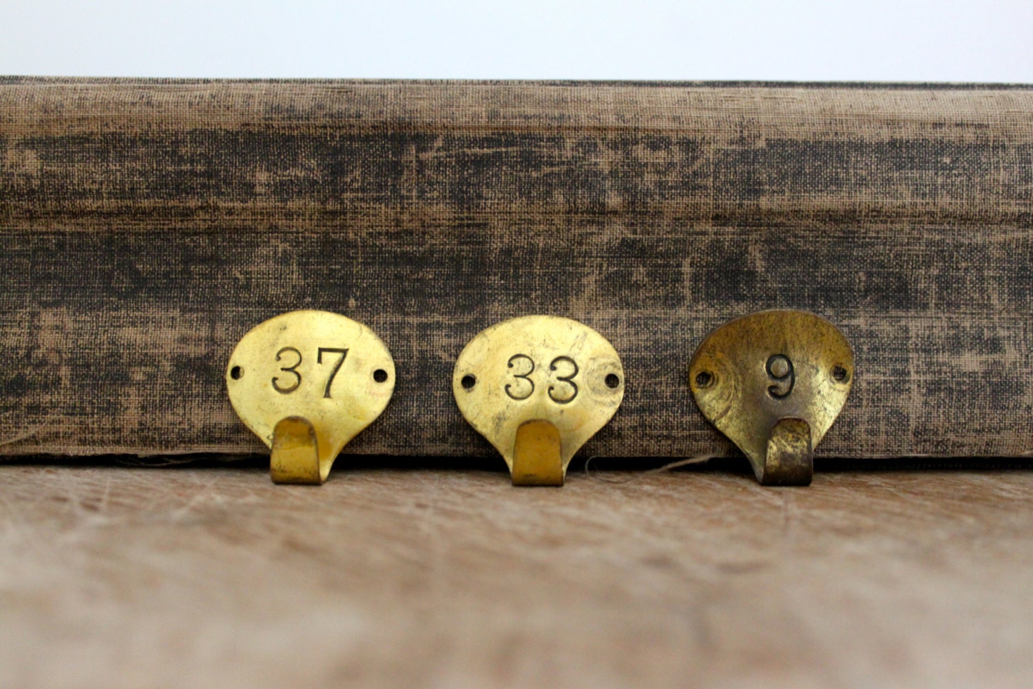 Antique / Vintage Hotel Rooms Key Holder hooks Set of 3