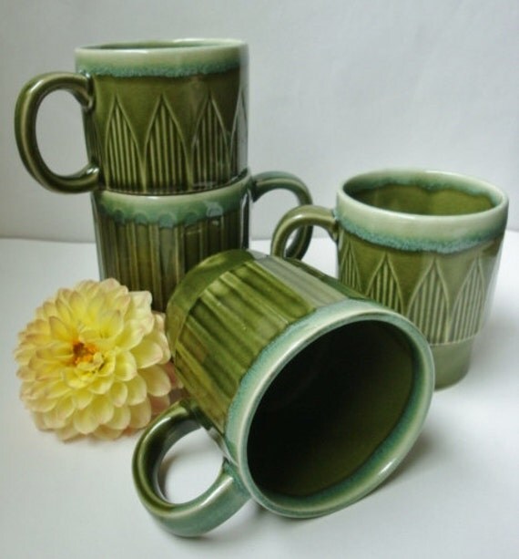 Vintage Japan Stacking Coffee Mugs Set of 4 by HouseOnRoseSt