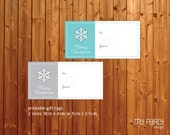 Winter Wonderland Party - PRINTABLE Gift Tags, turquoise and grey, by MyPartyDesign - Instant Download Il_170x135