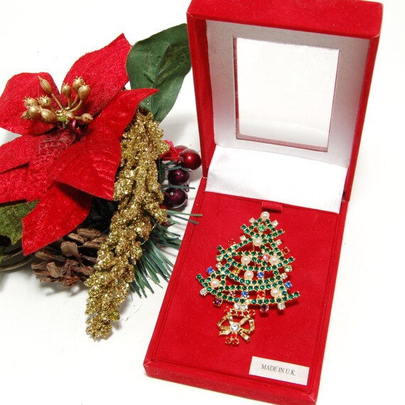 vintage neiman marcus christmas tree brooch by vintage neiman marcus christmas tree brooch by