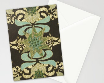 Nine-Pointed Star with Lotus, Two Notecards 5"x7"