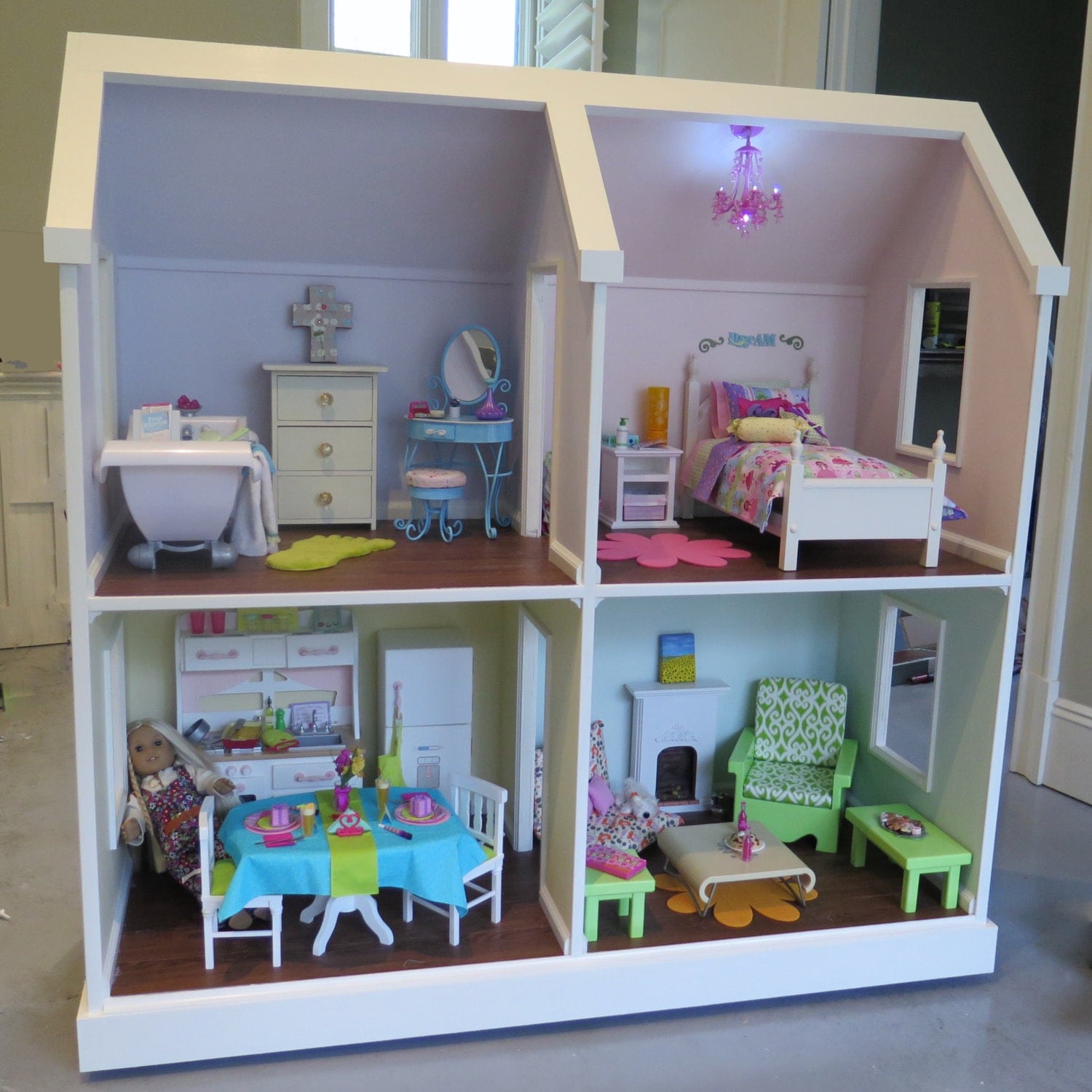 american plastic 4 room dollhouse