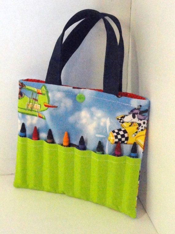 Items similar to Crayon Bag Crayon Tote Crayon Holder Child Art Bag For Boys Child