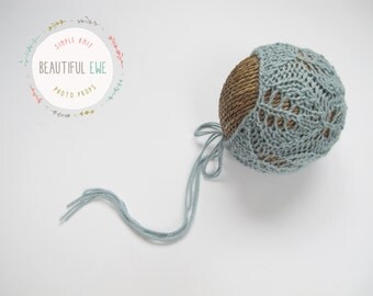 Knitting Pattern - Falling Leaves Newborn Bonnet - Photography Prop