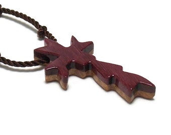 Cross Necklace Men, Wooden Cross Pendant, Cross Necklace for Men, Wooden Cross Necklace, Mens Jewelry Cross, Anniversary Gift for Men
