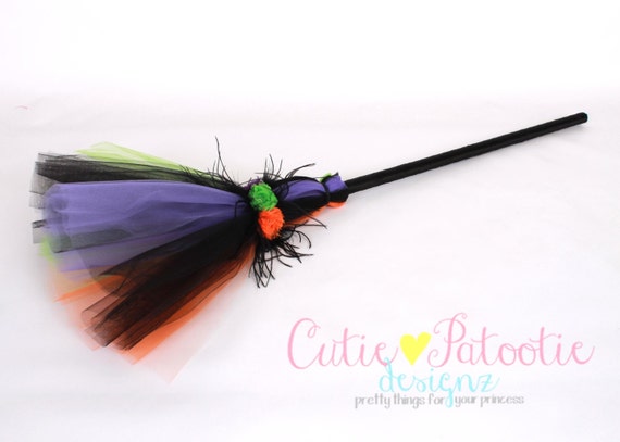 Twinkling Trickster Broomstick - Halloween Witch Costume Accessory: Child Size - Cutie Patootie Designz Il_570xn