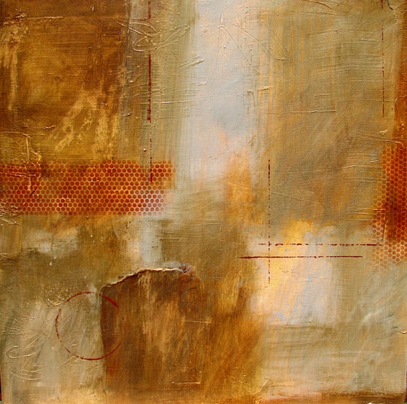 Abstract Modern Art Expressionist Contemporary Acrylic Large Painting on Canvas 24"x24" - STUDIO SALE - by Filomena Booth