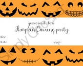 5x7 PRINTABLE Halloween Invitation INSTANT DOWNLOAD, Pumpkin Carving Invitation, 5x7 invite, Halloween Supplies, Kids Halloween, Paper goods Il_170x135
