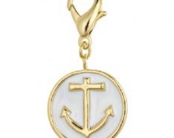 Fornash White Enamel Gold Monogramm ed Charm ...