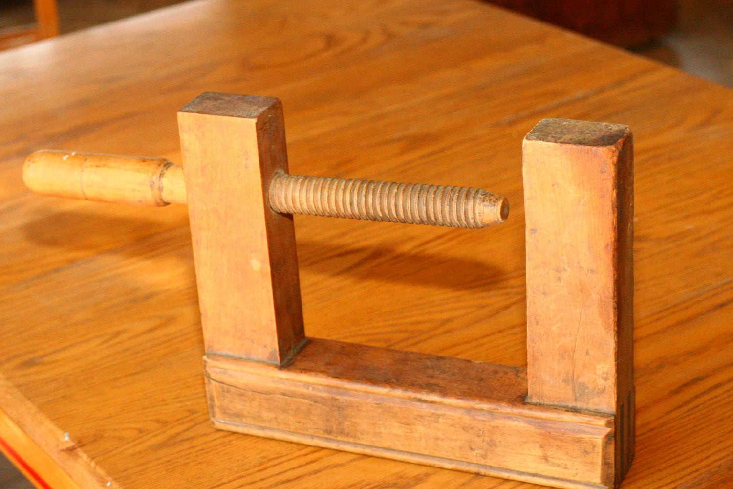 wooden C clamp vintage wood clamp vintage vise