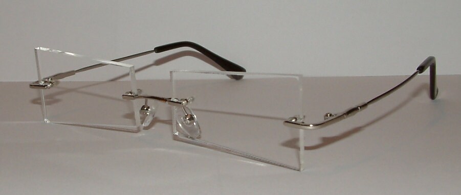 Anime clear rimless frameless triangular lens cosplay costume
