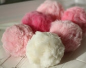 Baby Mobile for Nursery, Merino Pom Pom Mobile - Marshmallow Heaven, pure wool poms in pastel pinks and white