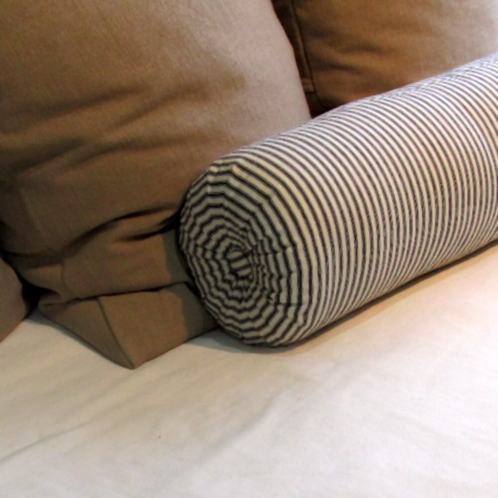 6x16 inch bolster pillow in 100 cotton black and white