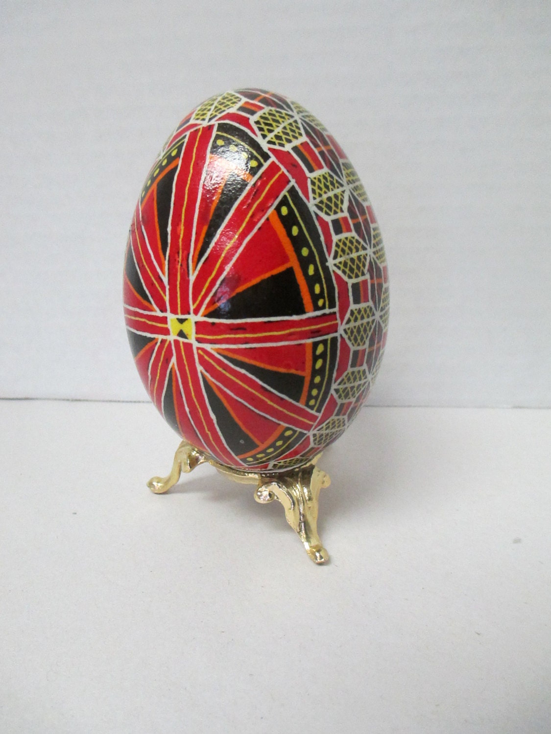 Ukrainian egg art pysanky goose egg Ukrainian Easter Egg 9 1/2 inch egg