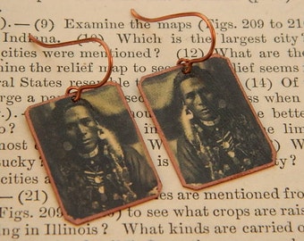 Native American inspired earrings Native American inspired jewelry mixed media jewelry