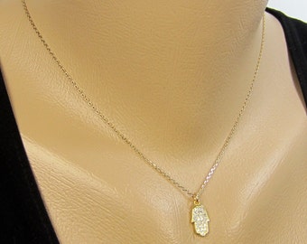 Gold Hamsa necklace,hamsa jewelry,good luck charm,charm necklace,lucky ...