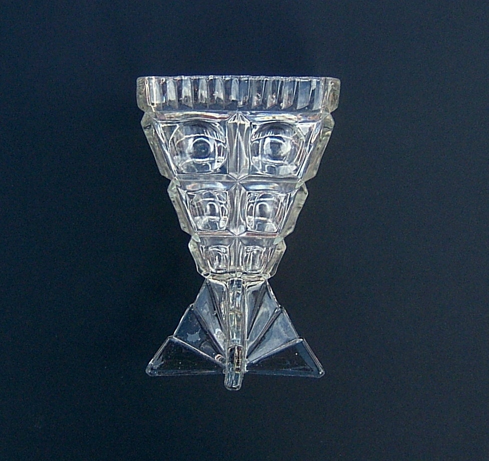 Art Deco Glass Vase Vintage Glass Vase Vintage by BiminiCricket