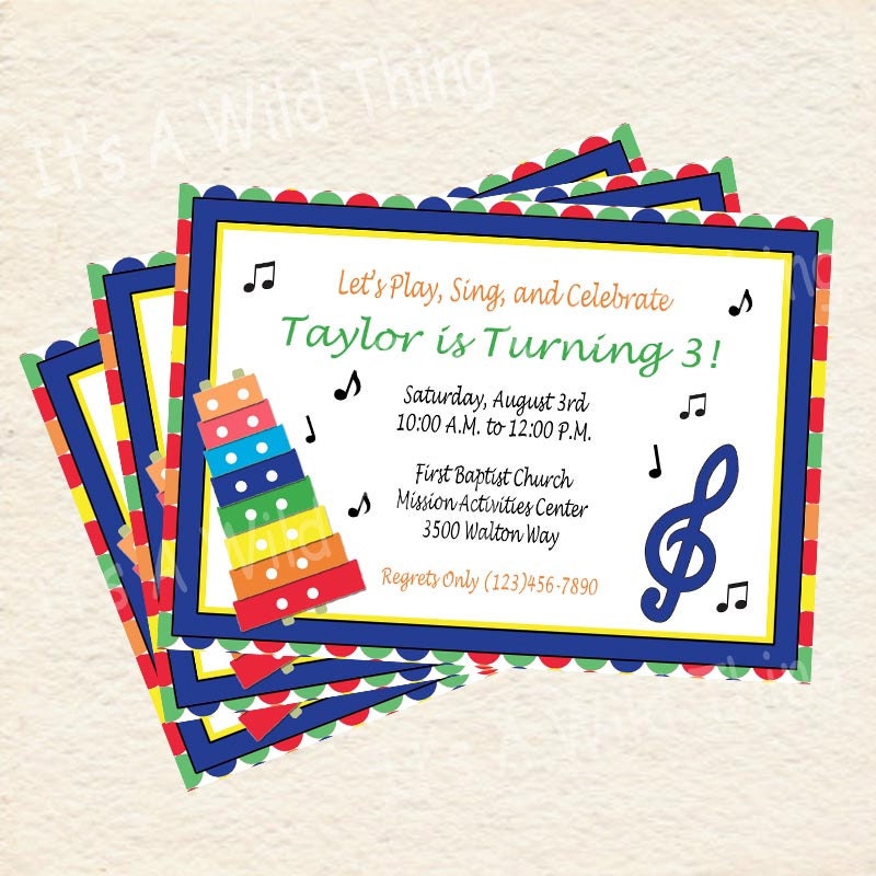 Music Themed Birthday Invitations 6