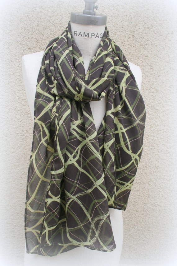 Women's Scarves Lightweight Scarf Olive Green scarf