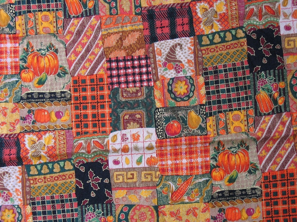 cotton-quilt-fabric-fall-colors-patchwork-fabric-orange