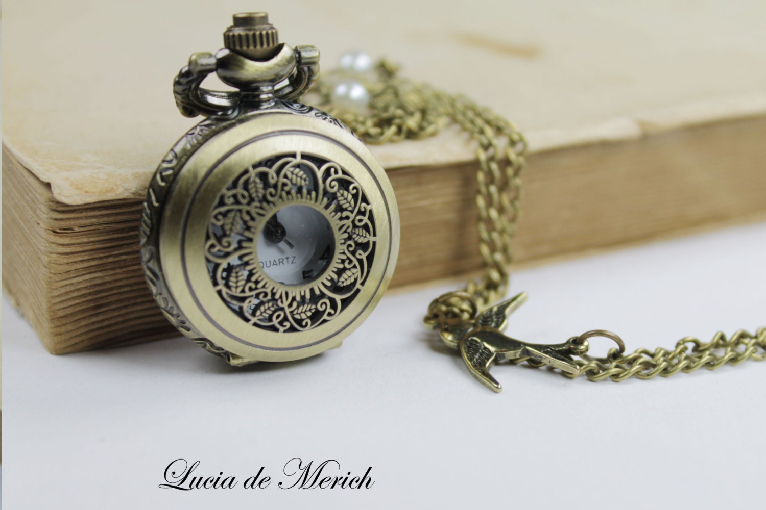 Victorian Pocket Watch necklace Wedding gift Bridal gift