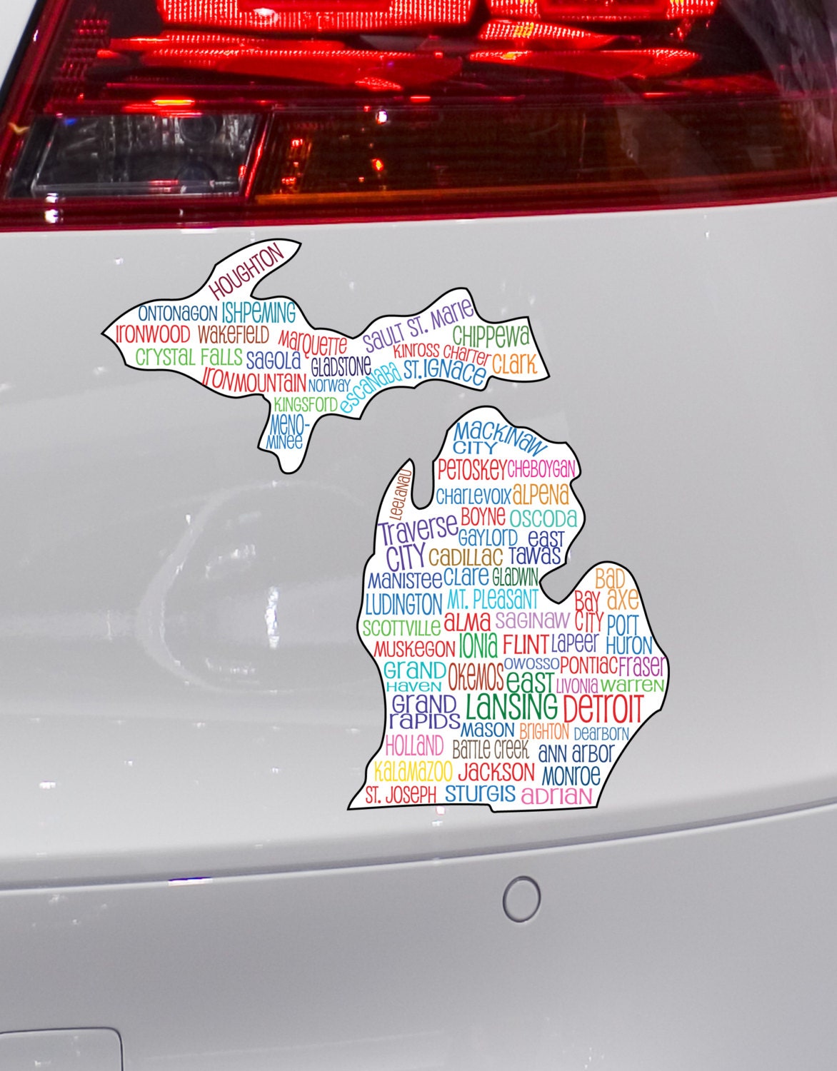Cities of Michigan Vinyl Car Decal Sticker FREE SHIPPING