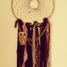 Large dream catcher with owl charm and lace