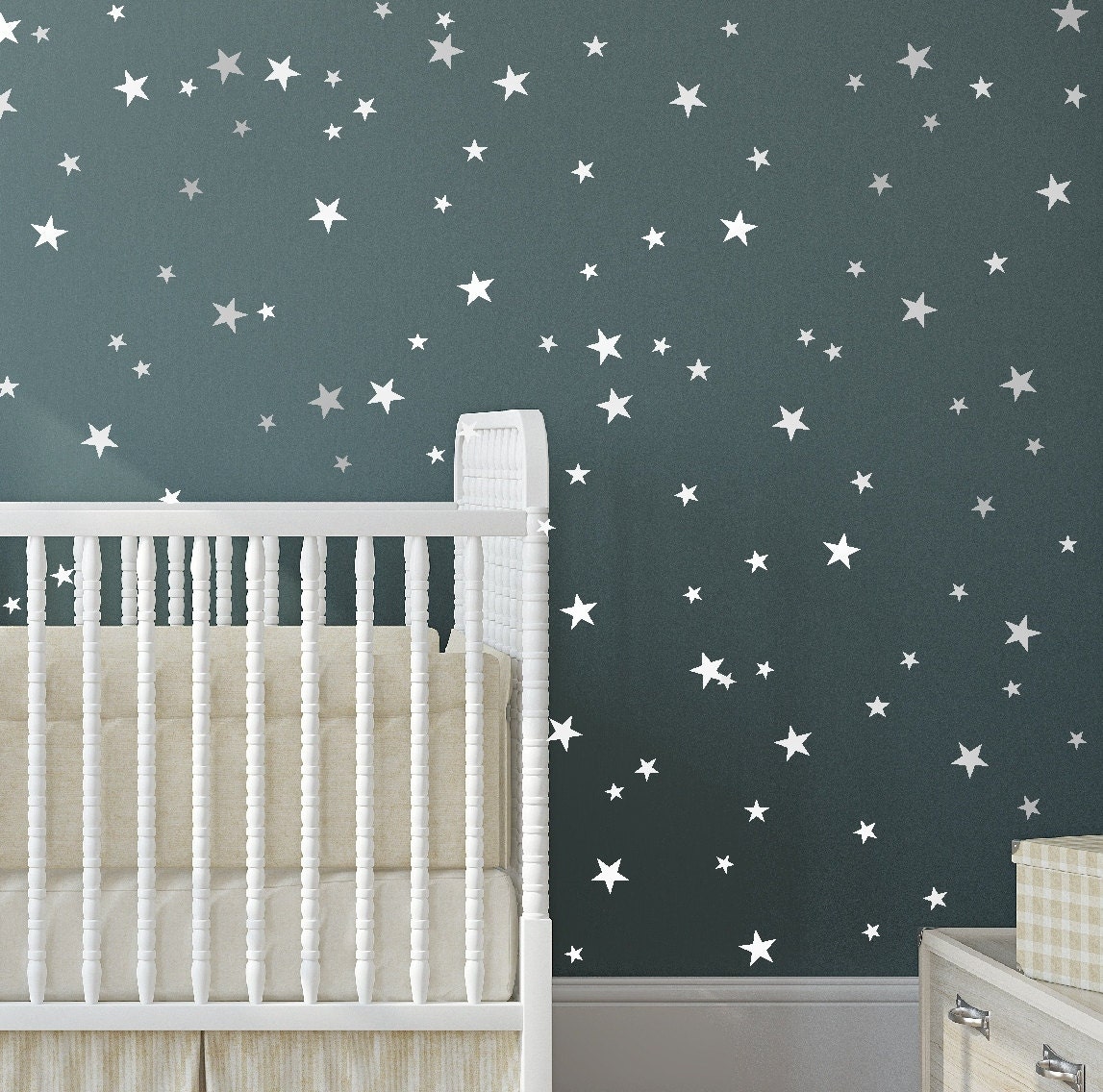 star vinyl wall decal 148 silver stars star wall decal art