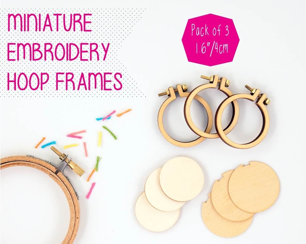 Miniature embroidery hoop frames PACK OF 3 4cm/1.6