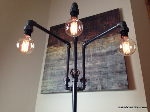 Verstellbare stehlampe industrielle möbel von newwineoldbottles