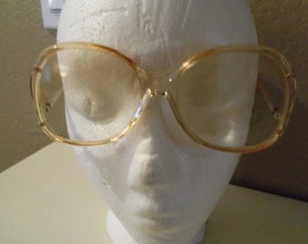 Vintage Luxottica Luciana Avant Garde Italy prescription eyeglasses brown rose