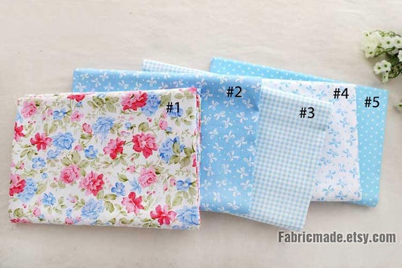 Cotton Batik Pre Cut Fabric Bundles - Fat Quarter - Light Blues