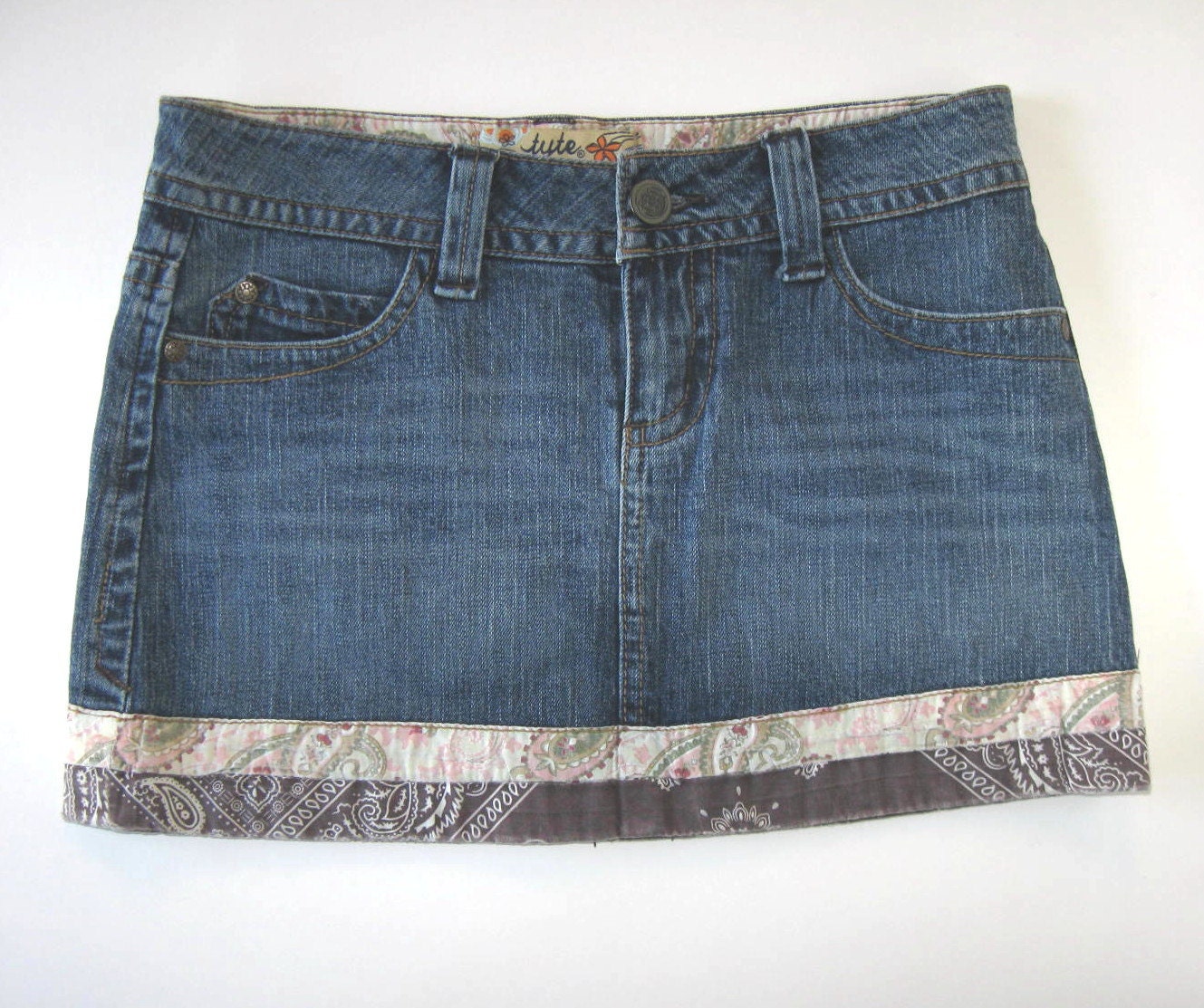 Denim Jeans Mini Skirt Woman's Clothing by jewelryandthings2
