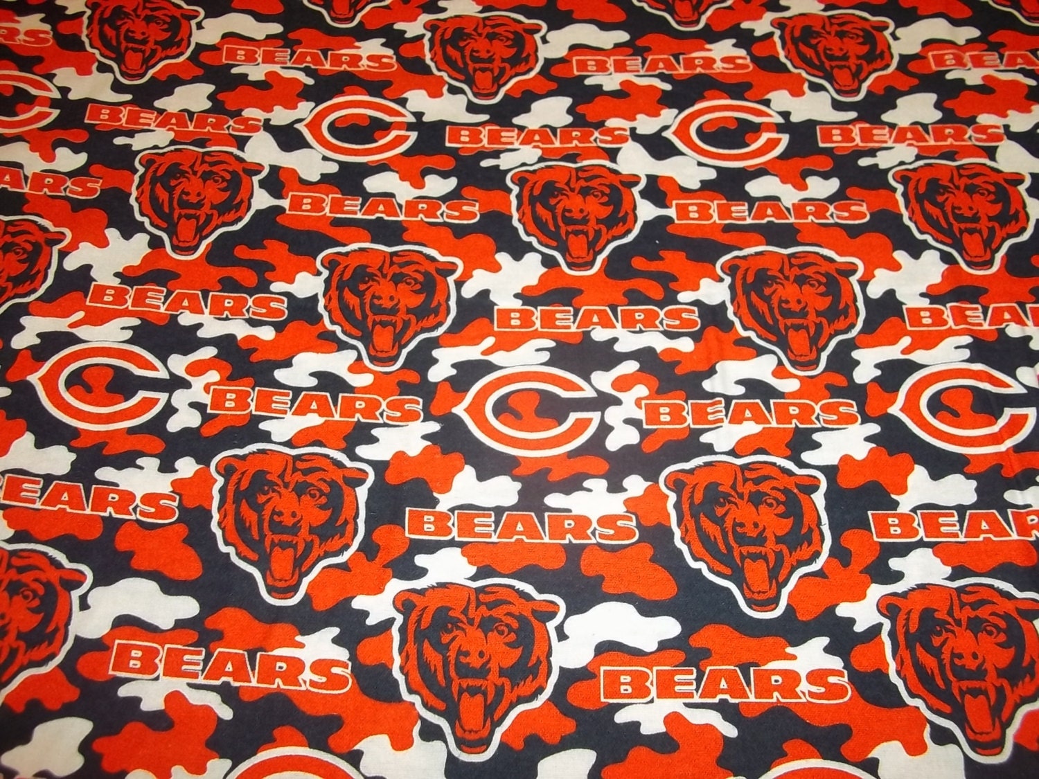 NEW CHICAGO BEARS 100 Cotton Flannel fabric One Yard piece