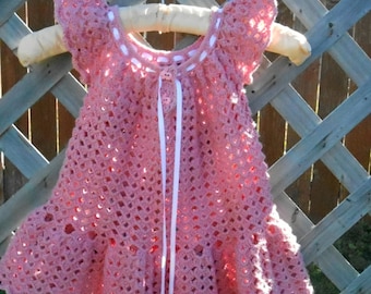 Dress, Child's clothing, Hand Crochet, Pink/Dusty Rose Toddler Dress ...