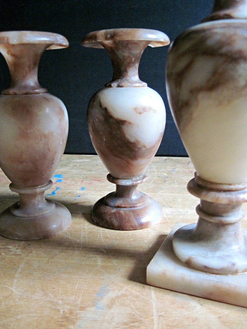 ReservedVintage Stone Candle Holders Stone Candlesticks