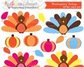 50% OFF - INSTANT DOWNLOAD, thanksgiving turkeys, turkey clipart, for commercial use, personal use, invites, cards, scrapbooking Il_170x135