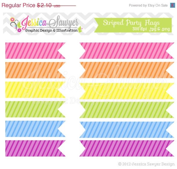 50% OFF - CLEARANCE, Stripe Digital Flags Clipart Clip Art Commercial Use Personal Use Digital Scrapbooking Invitation Design Il_570xn