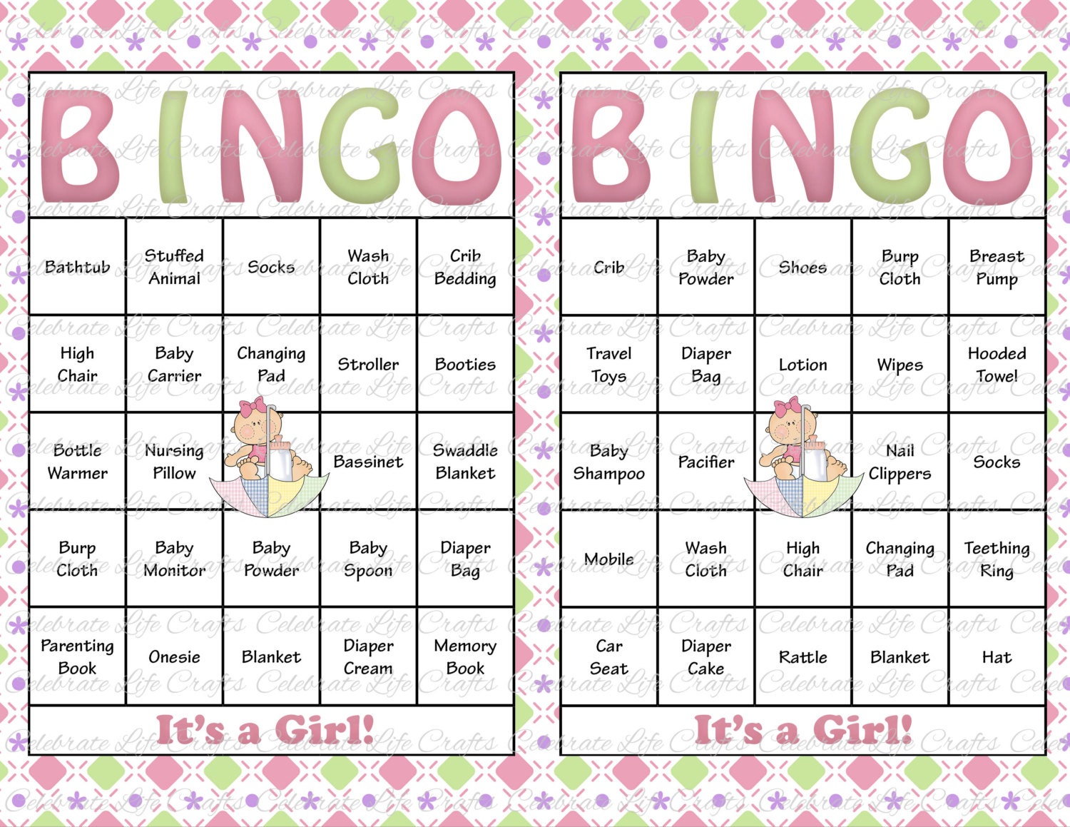 free printable baby shower bingo cards