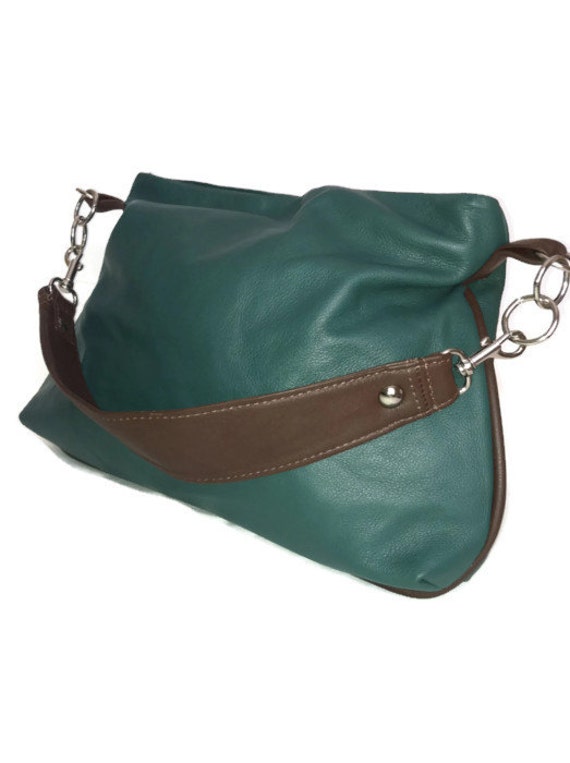 hunter green leather bag