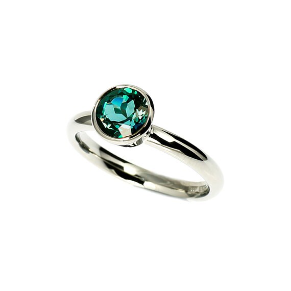 1.51ct Brazilian green Tourmaline engagement ring white gold