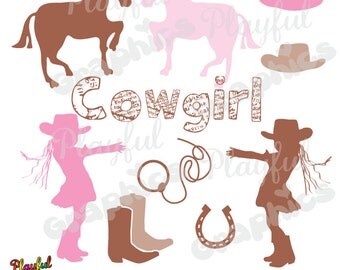 cowgirl clip art – Etsy