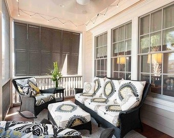 SCHUMACHER TRINA TURK Paradise Medallions Indoor / Outdoor Fabric 10 yards Driftwood