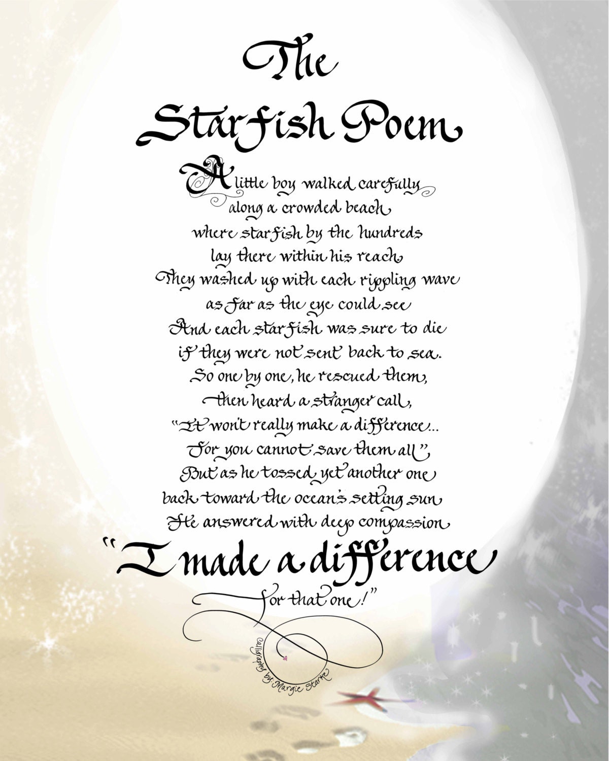 THE STARFISH POEM 1110 5x7 Print By Margiestarke On Etsy