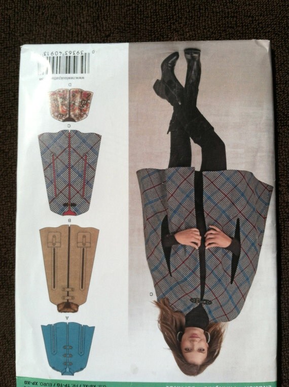 UNCUT New Look Pattern 0913  6227 ... Misses' Capes  Capelets ...