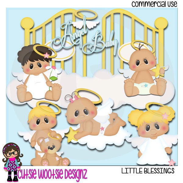 Little Blessings Angel Clip art Clipart by CutsieWootsieDesignz