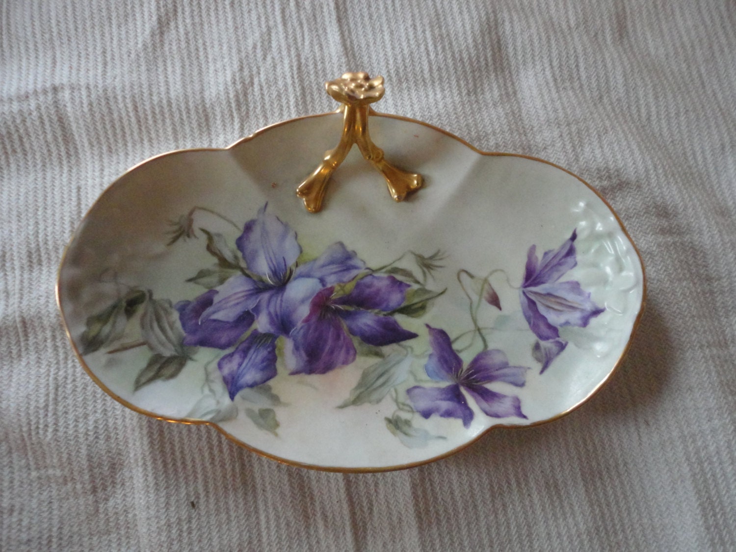 Vintage Limoges Hand Painted Porcelain Serving Dish with