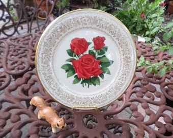 Vintage Limited Edition Gorham-Firelight-Red Rose-Collectors Cabinet/Dinner Plate/Display