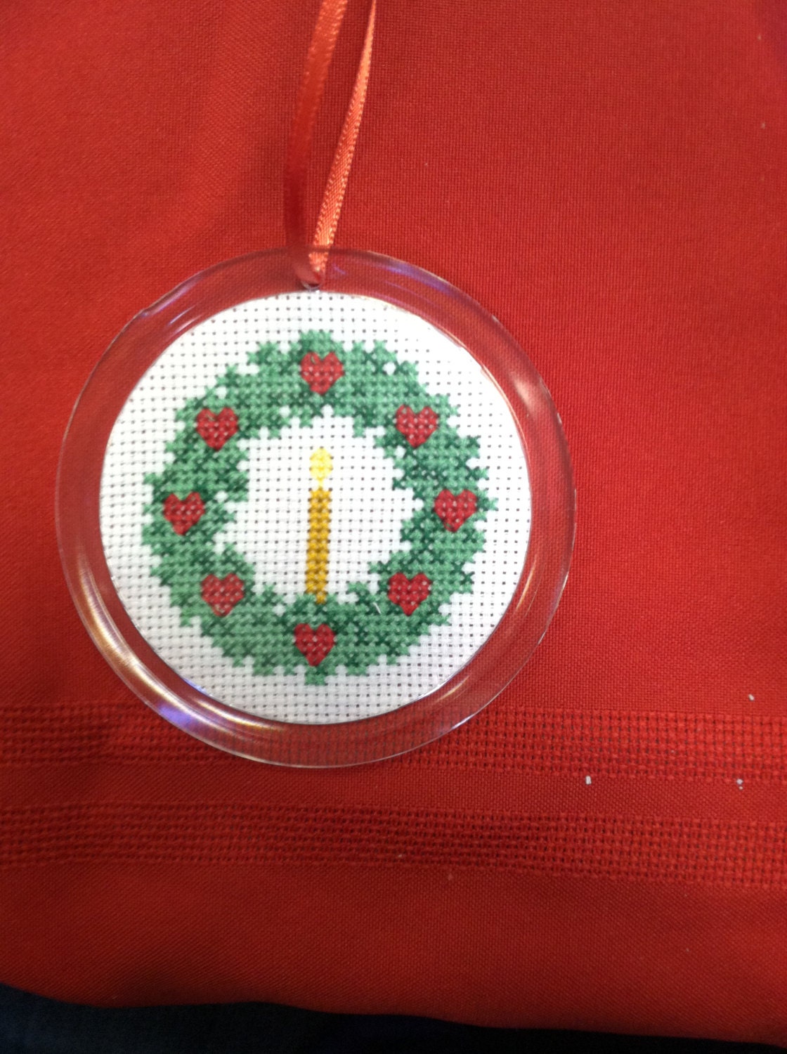 Christmas Wreath with Candle Ornament